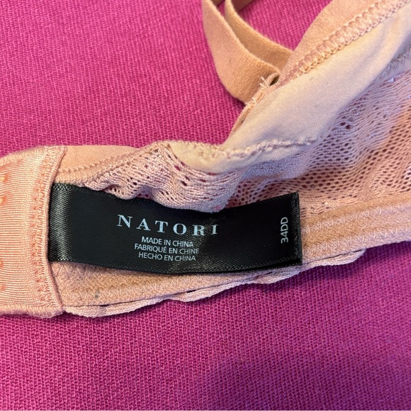 Natori Dusty Rose Lace Underwire Bra Size 34DD - Picture 3 of 4